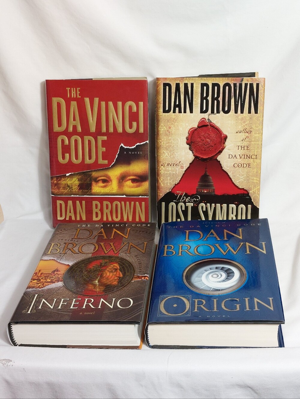 Lot 4 Dan Brown Robert Langdon HC DJ 1st Novels - Da Vinci Symbol Inferno Origin